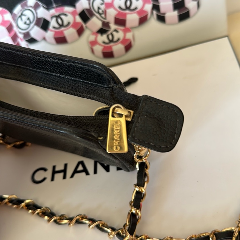 Chanel Black Caviar Leather CC Mini Pouch Bag - Picture 15 of 17